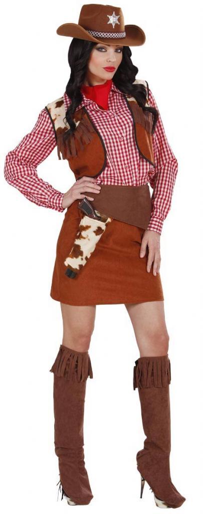 Deluxe Cowgirl Fancy Dress Costume for Ladies by Widmann 5884 in all sizes available here at Karnival Costumes online party shop