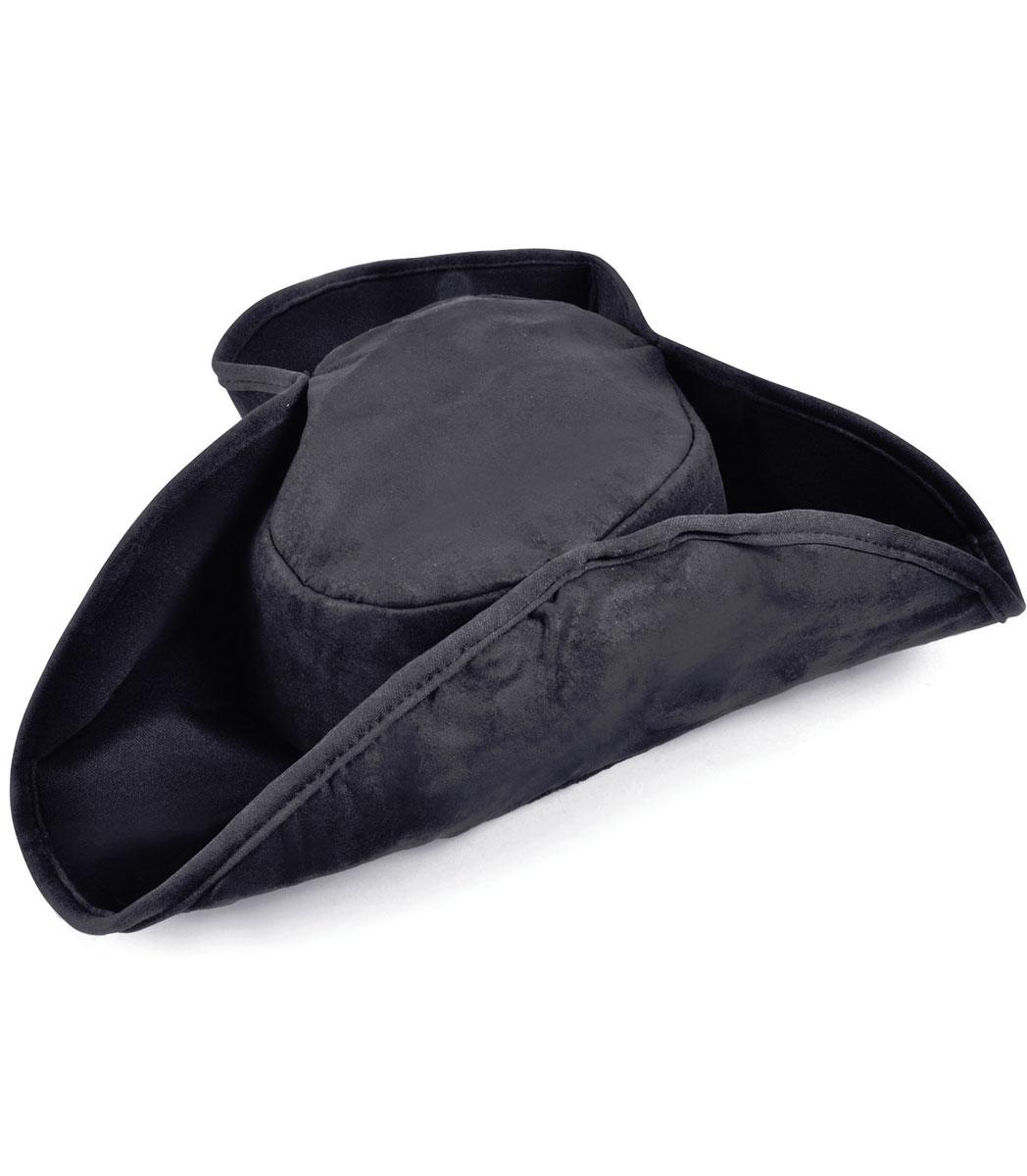 Distressed Suede Caribbean Pirate Hat in Black BH358 available here at Karnival Costumes online party shop