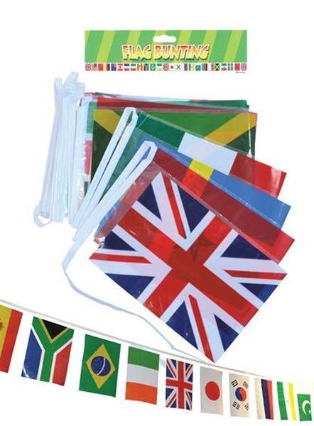 Multi-National Bunting - 7mtrs 25 Flags PG090 available here at Karnival Costumes online party shop
