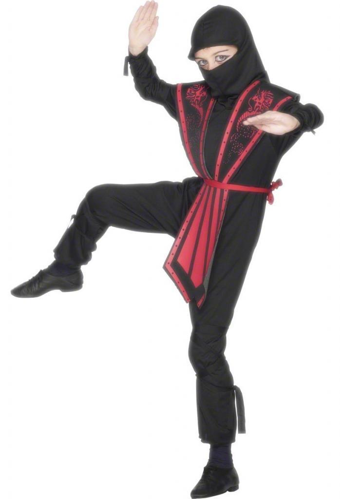 Red Ninja Fancy Dress Costume by Smiffy 25081 available in medium and large here at Karnival Costumes online party shop - Childrens Costumes