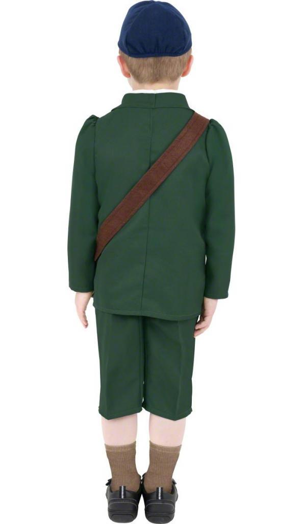 Rear view of our WWII War Time Evacuee Fancy Dress Costume for boys by Smiffys 38669 available here at Karnival Costumes online party shop