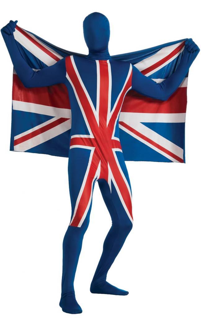 Union Jack Bodysuit with Flag - Second Skin Bodysuits