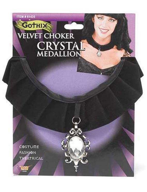 Gothic Choker with Clear Gemstone Halloween Jewellery