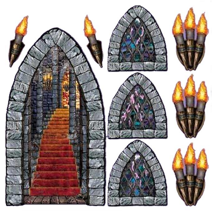 Dungeon Stairway, Window and Torch Props by Beistle 00912 available here at Karnival Costumes online party shop