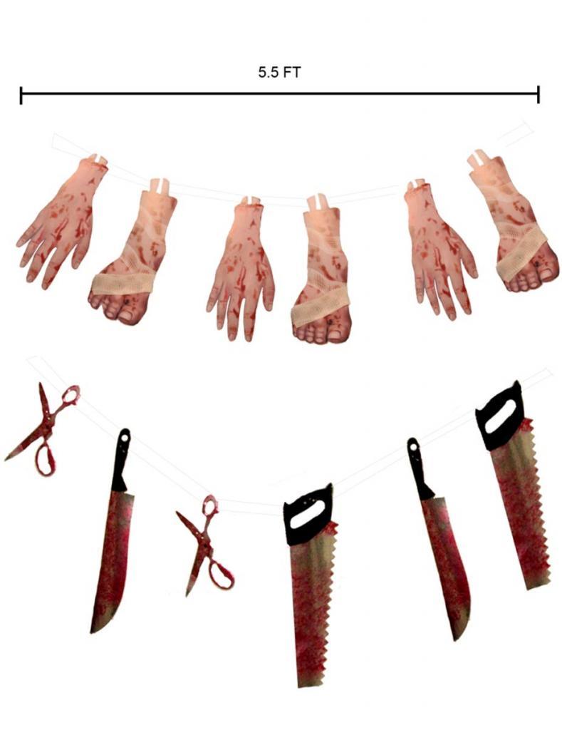 Halloween Decoration - Bloody Weapon or Body Parts Garland