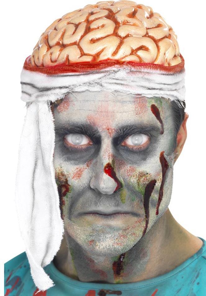 Bandage Brain Hat Halloween Zombie Doctor Surgeon Fancy Dress Accessory available here at Karnival Costumes online Halloween party shop