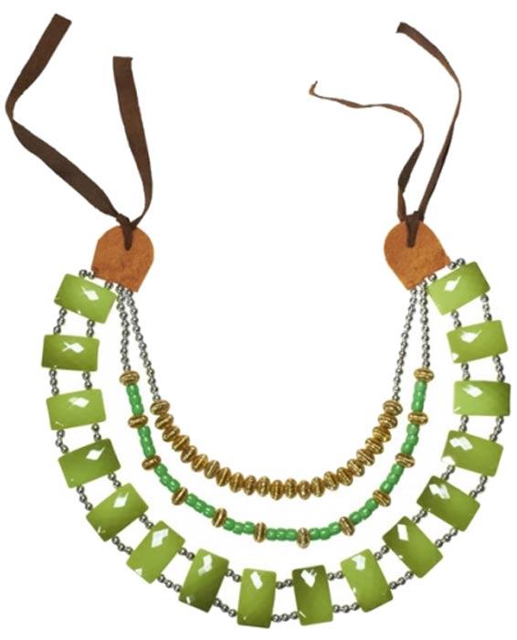 Tribal Necklace with Green Stones - Costume Jewellery Accessory