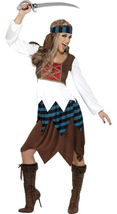 Caribbean Pirate Lady Adult Fancy Dress Costume 8263