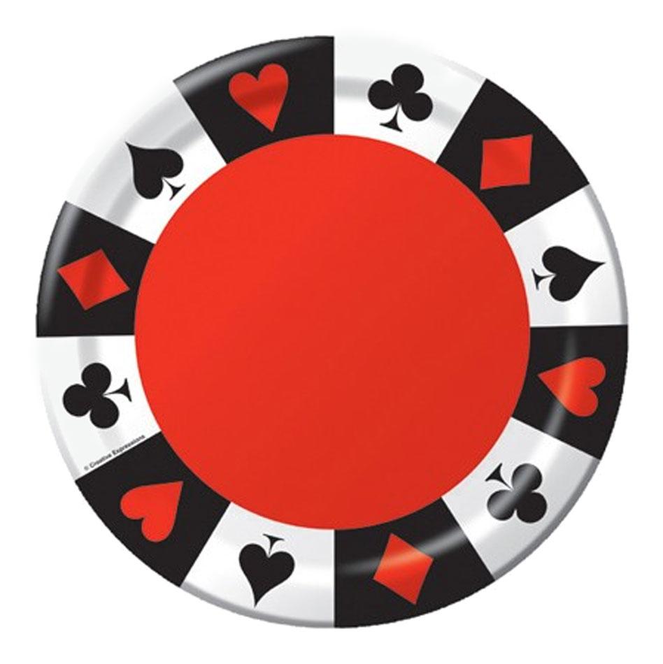 Card Night or High Roller Casino Plates - 8x