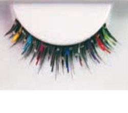 Rainbow Eyelashes with Rhinestones by Eulenspiegel 359 and available in the UK from Karnival Costumes