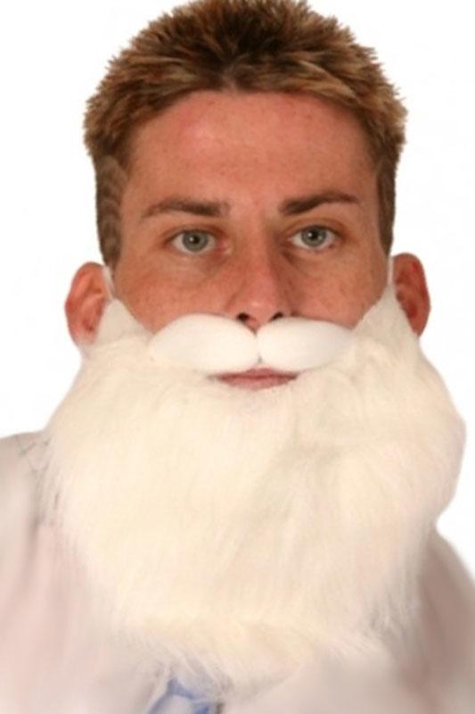 Cheap Santa Beard in flat white plush item: A6073 and available from Karnival Costumes