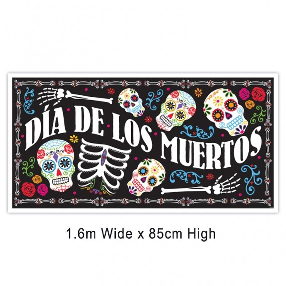 Day of the Dead Banner 1.6m x 85cm by Amscan 120194 and available at Karnival Costumes