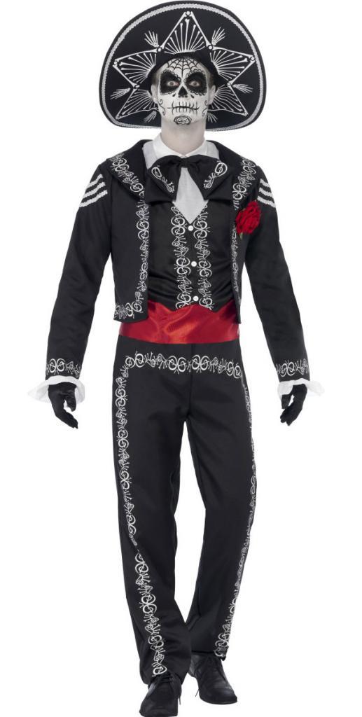 Day of the Dead Senor Bones Adult Fancy Dress Costume by manufacturer Smiffys 43738 available in medium or large from Karnival Costumes