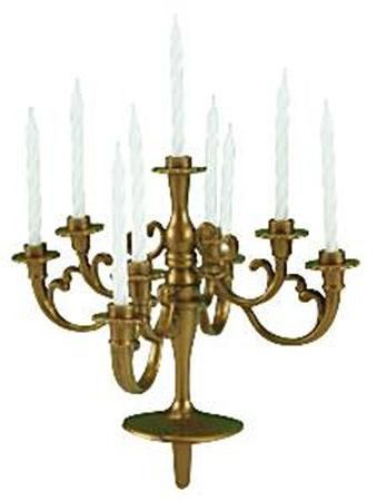Gold Candelabra Cake Decoration with Cake Candles from Karnival Costumes