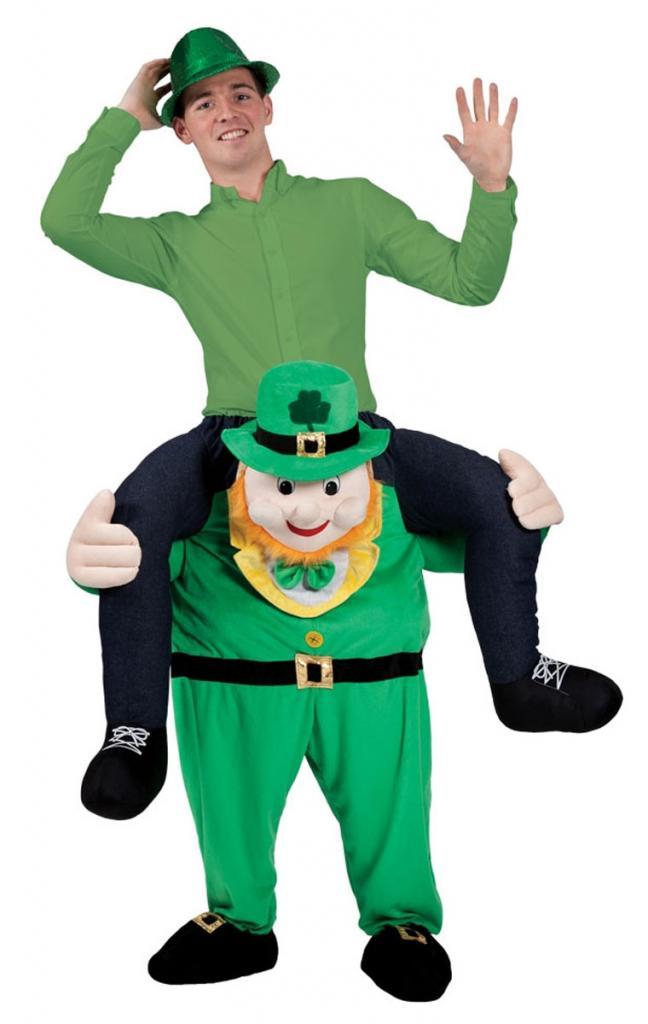 Carry Me Leprechaun Fancy Dress Costume for Adults by Wicked MA-8582 and available at Karnival Costumes