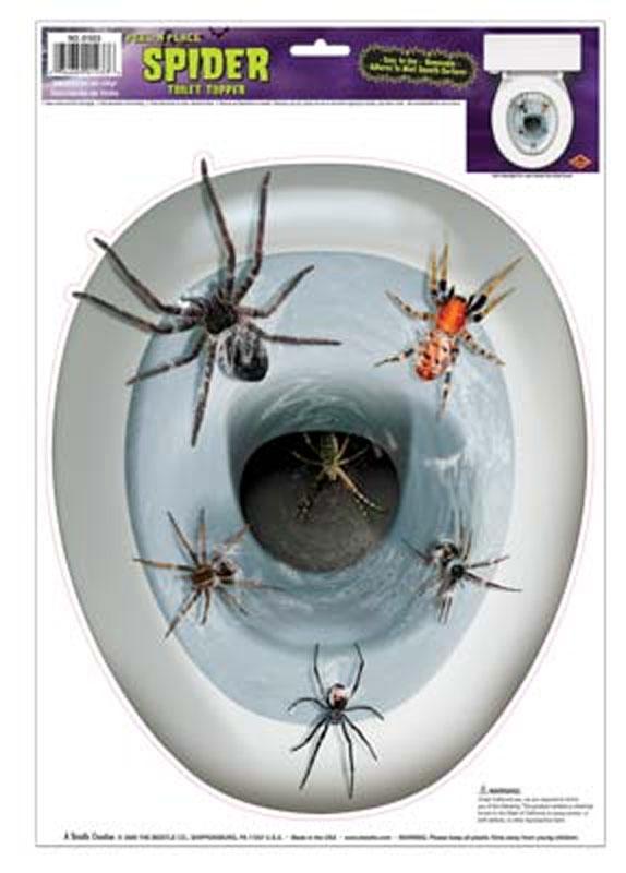 Peel 'n Place Spider Toilet Topper by Beistle 01933 and available in the UK from Karnival Costumes