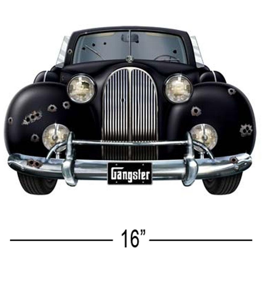 16" Gangster Car Cutout Decoration by Biestle 54322 and available in the UK from Karnival Costumes