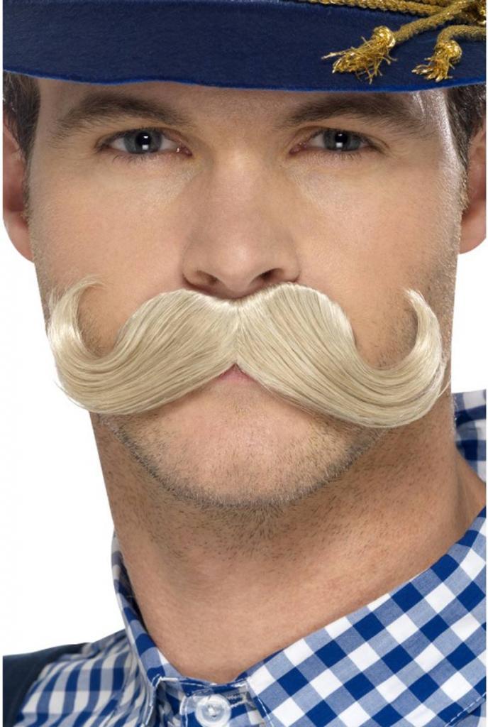 Authentic Bavarian Oktoberfest  Moustache in Blonde by Smiffy 45401 and available from Karnival Costumes