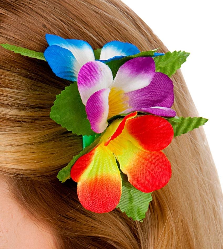Hawaiian Flower hair clip by Wicked HAW-9428 available from Karnival Costumes online party shop