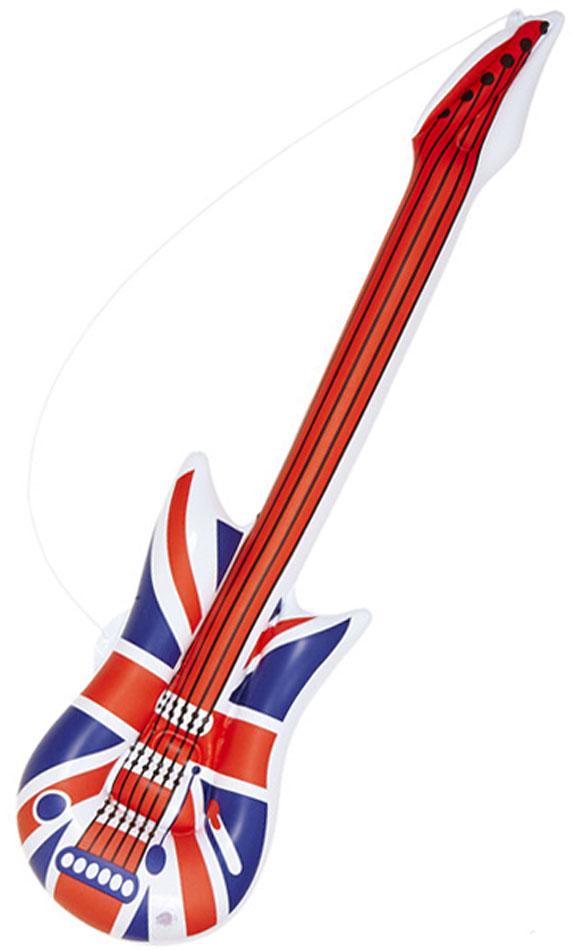 Union Jack Inflatable Guitar by Widmann 23947 available from a collection of inflatable musical instruments at Karnival Costumes online party shop