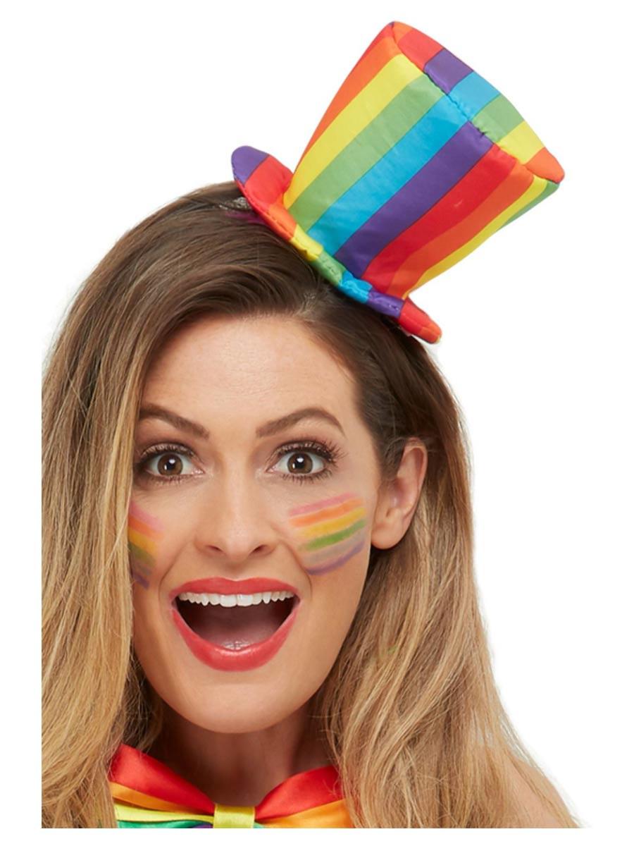Rainbow Mini-Top Hat on Headband by Smiffys 51002 available here at Karnival Costumes online party shop