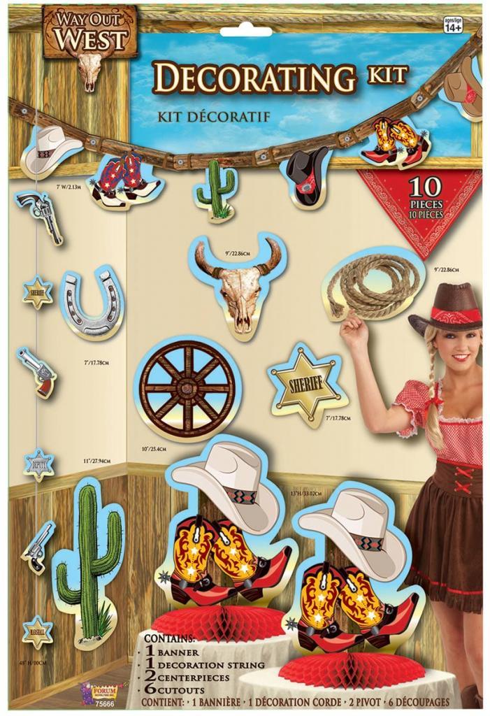 10pce Wild West Decoration Kit by Forum Novelties 75666 available in the UK from Karnival Costumes