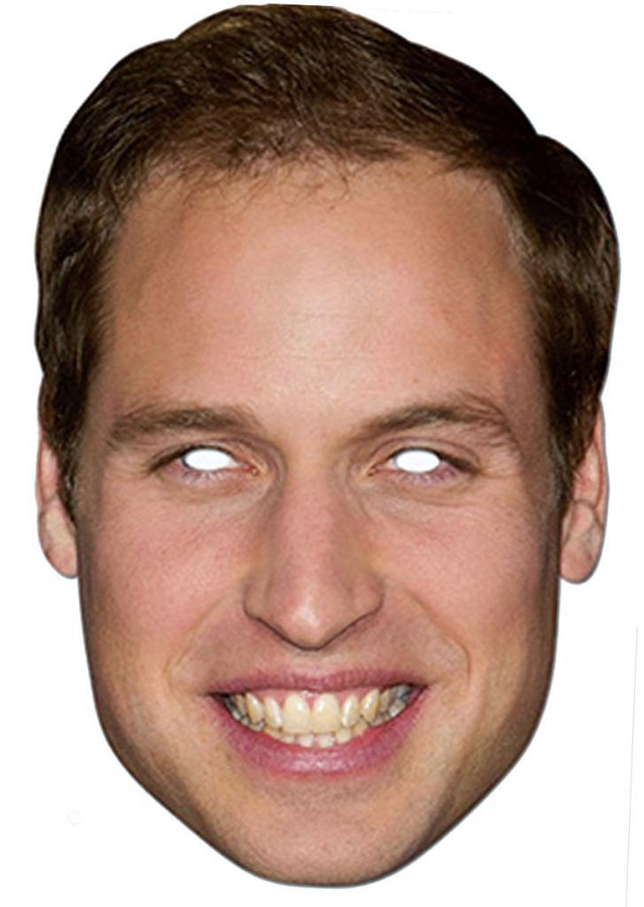 HRH Prince William Face Mask by Mask-erade WILLS01 from a collection of Royal Family masks at Karnival Costumes online party shop