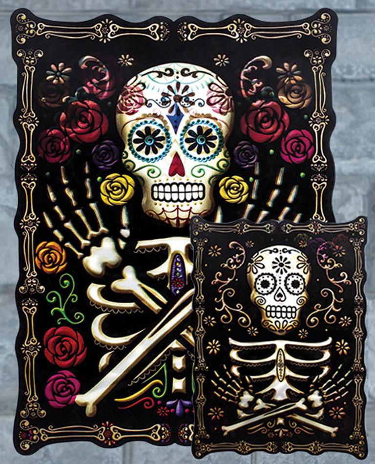 Day of the Dead Lenticular Decoration 45cm x 30cm by Amscan 190277 available from Karnival Costumes
