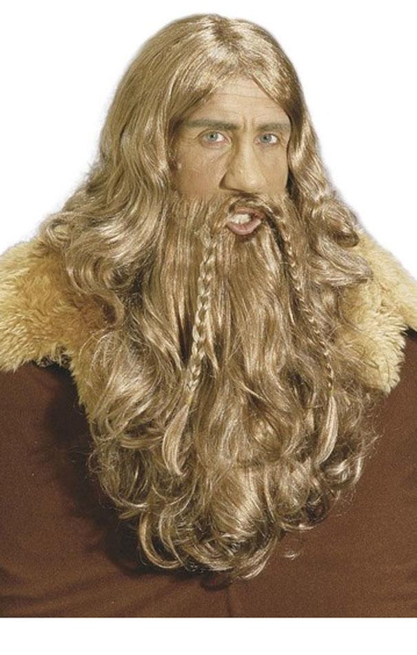 Viking Wig with Maxi Beard Moustache Set by Widmann V6335 available from a large collection Viking costume accessories here at Karnival Costumes online party shop
