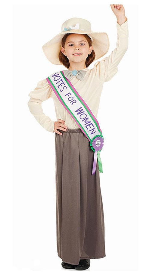 Suffragette Fancy Dress Costume for Girls by Fun Shack 4273 available here at Karnival Costumes online party shop