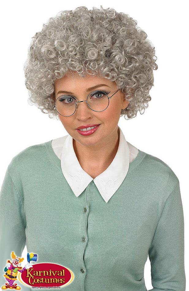 Adult Granny Wig Grey Perm Old Lady fancy dress costume accessory by Fun Shack 2744 available here at Karnival Costumes online party shop