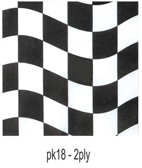 Pack of 18 Grand Prix Paper Beverage Napkins 2ply measuring 25cm by Creative Party 650944 abnd available here at Karnival Costumes online party shop