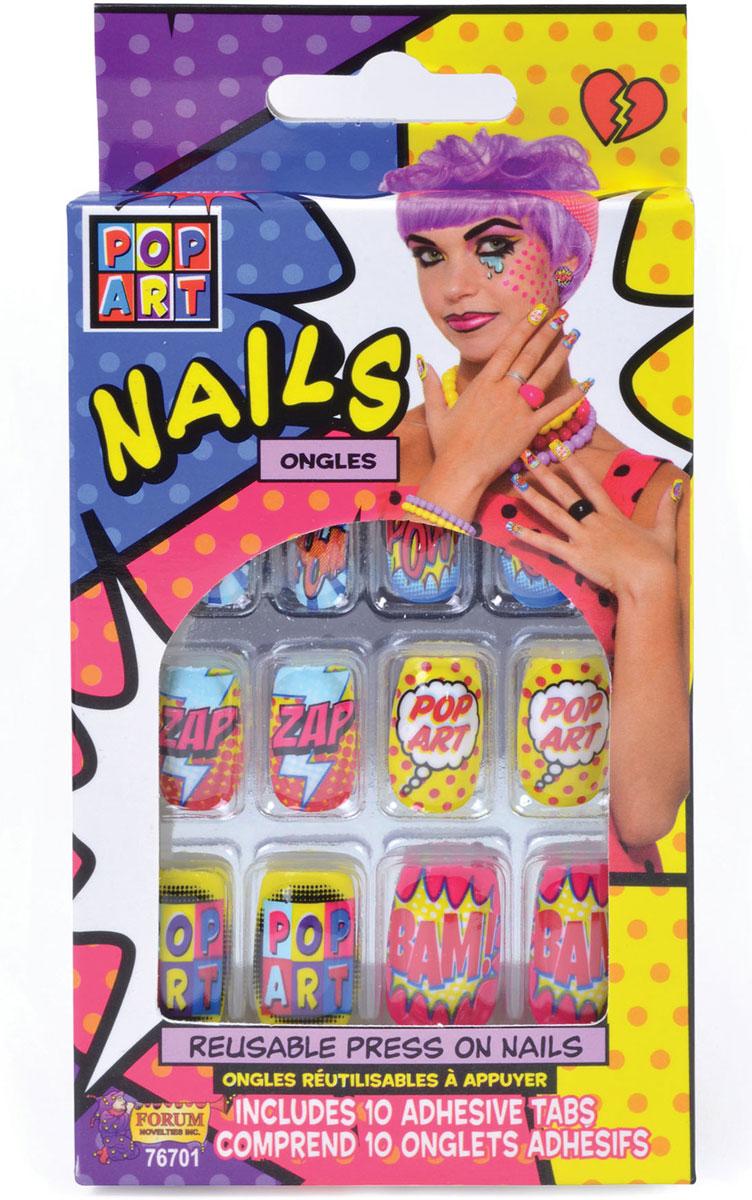 Pop Art False Finger Nails by Forum Novelties 76701 available from a massive election of costume and character nails here at Karnival Costumes online party shop