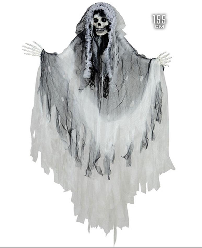 1.55m Skeleton Bride Hanging Halloween Decoration by Widmann 01374 available here at Karnival Costumes online Halloween mega-shop