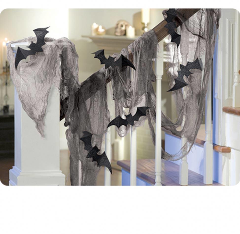 Creepy Cloth with Glitter Bats Halloween Decoration by Amscan 220099 available here at Karnival Costumes online party shop