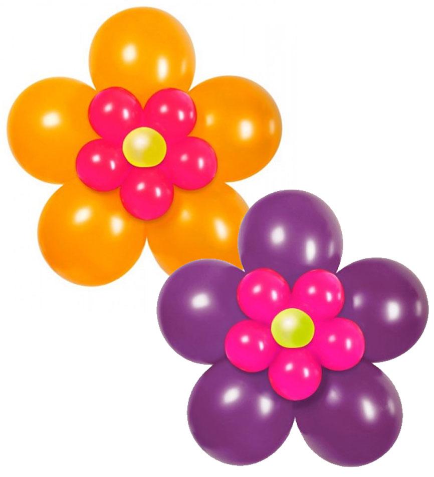Flower Balloon Kit by Folat 08571 / 08572 in purple and orange available here at Karnival Costumes online party shop