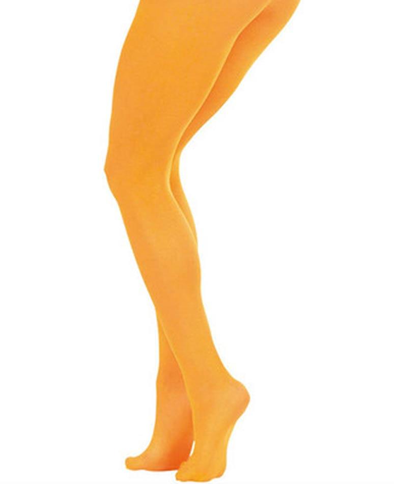 Full Cut Neon Orange Hosiery  by Widmann 47419 available here at Karnival Costumes online party shop