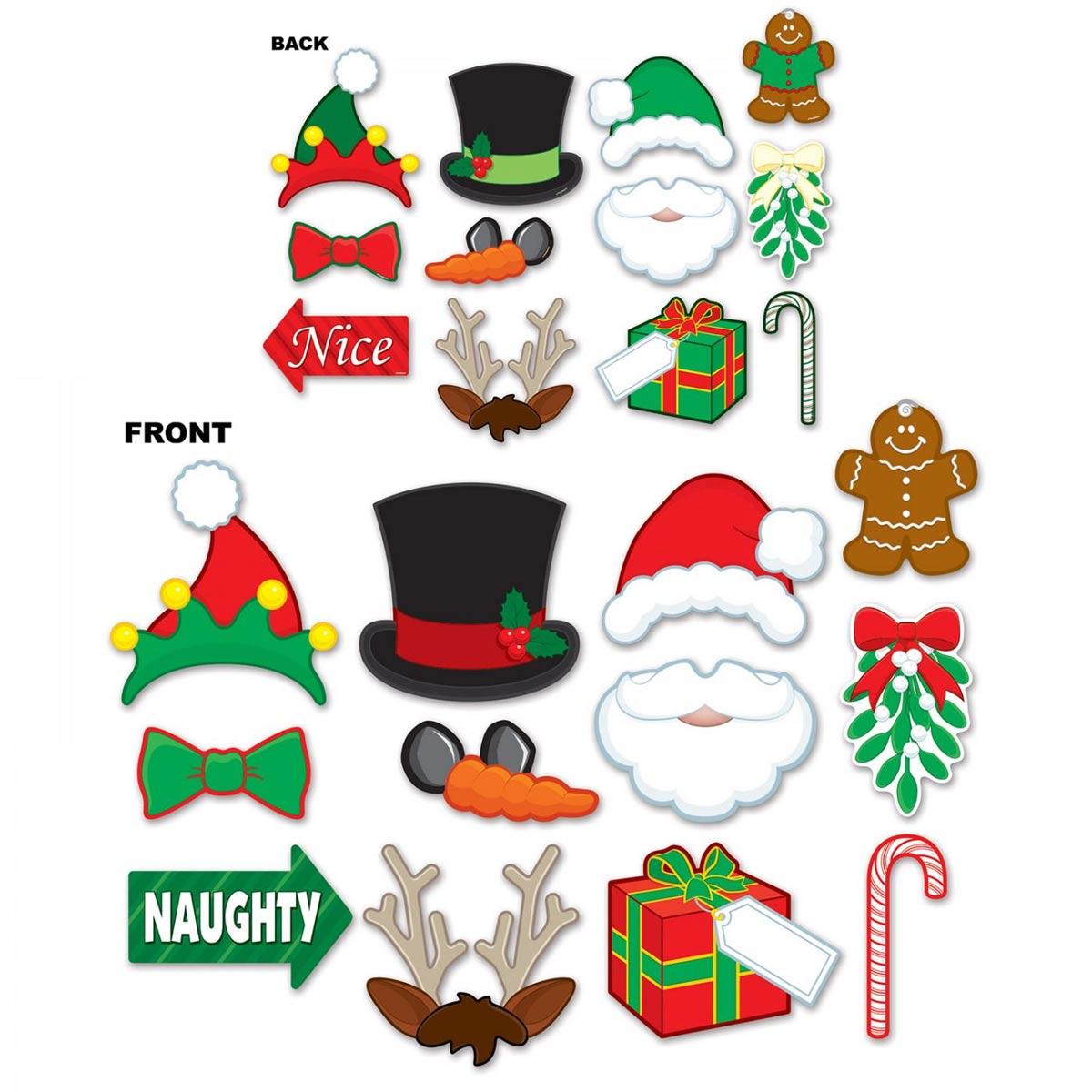 Christmas Photo Booth Fun Signs pack 12 printed both sides - 24 designs total. By Beistle 20166 and available in the UK here at Karnival Costumes online Christmas party shop