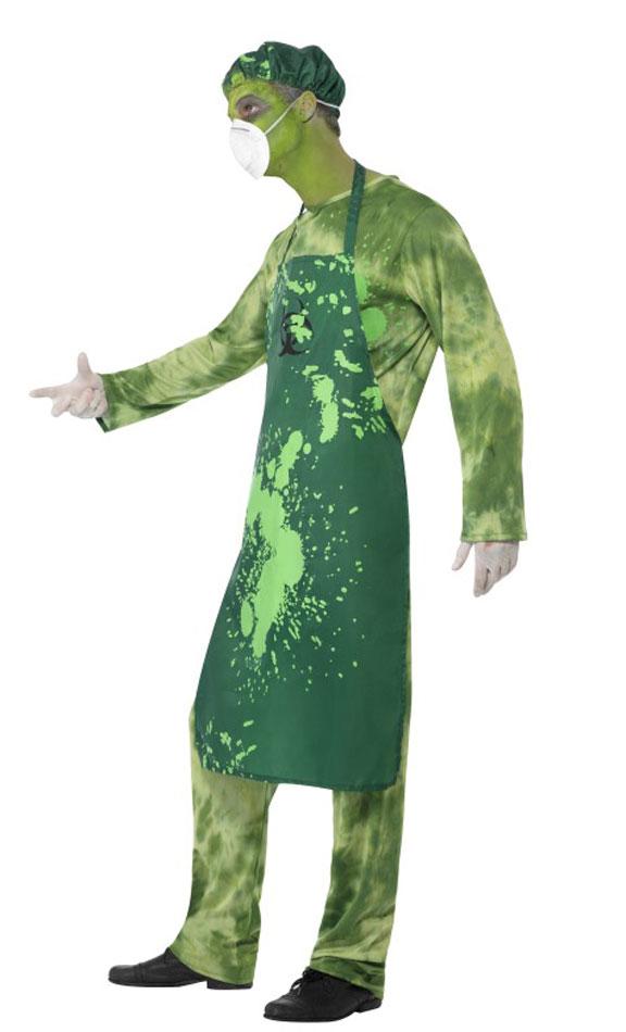 Side view of Men's Biohazard Zombie Halloween Costume by Smiffy 40049 available here at Karnival Costumes online Halloween party shop