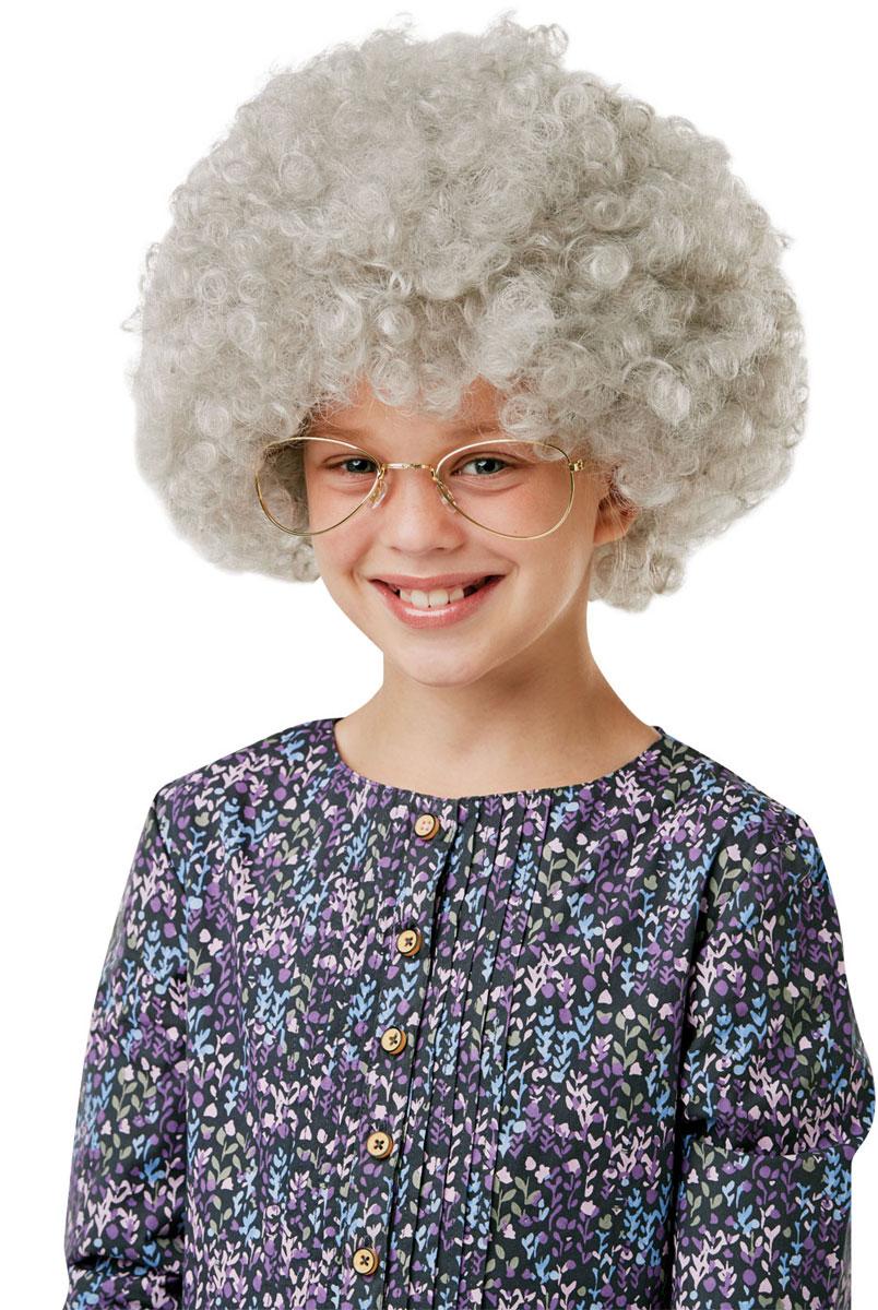 Children's Granny Wig in Silver Grey by Rubies 34976 available here from a collection of kid's wigs here at Karnival Costumes online party shop