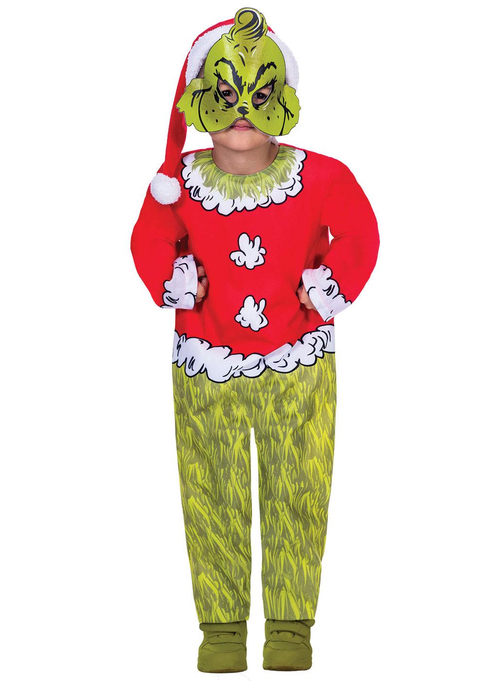 The Grinch Fancy Dress Cosume for Kids by Amscan 9902403 9902404 and 9902405 available here at Karnival Costumes online party shop