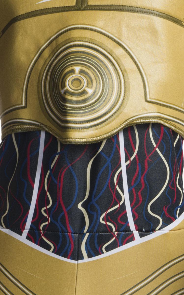 Exposed midriff from our C-3PO Star Wars Fancy Dress for Children by Rubies 640557 available here at Karnival Costumes online party shop