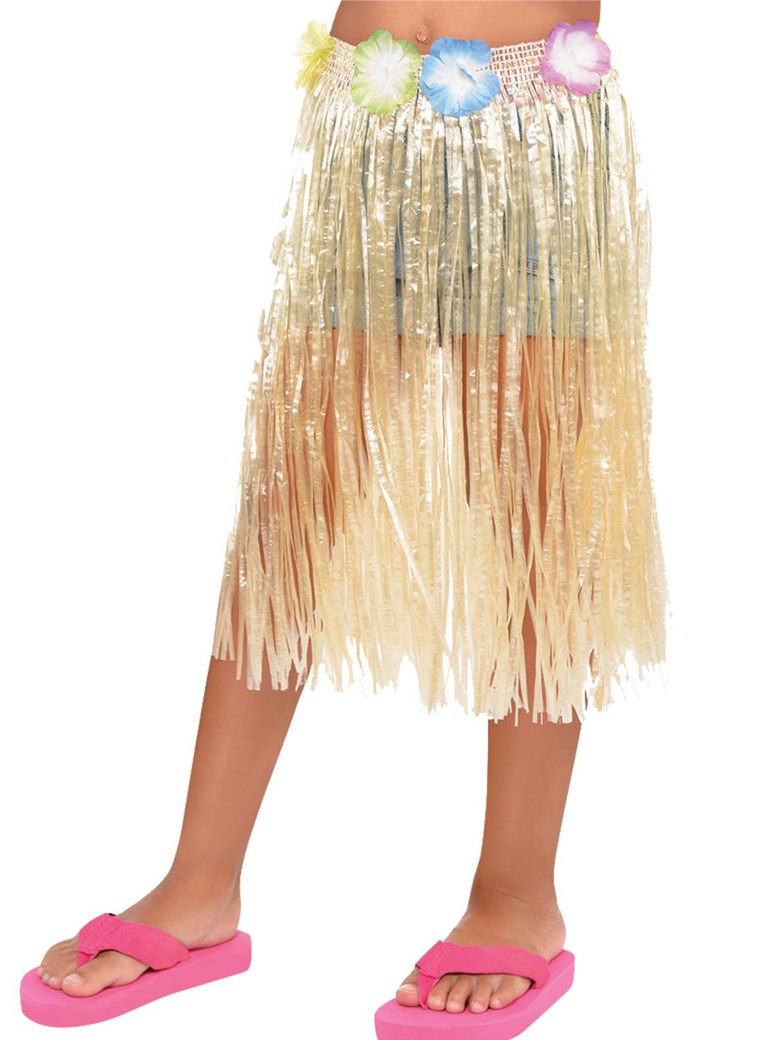 Hawaiian Natural Long Skirt Child Size 50cm x 55cm  by Amscan 340161 available here at Karnival Costumes online party shop