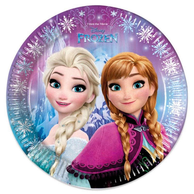 Disney Frozen Party Plates 23cm - pk8 disposable tableware by Amscan 46775 available here at Karnival Costumes onlien party shop