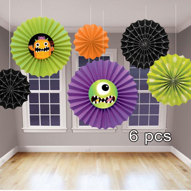 Boo Crew Monsters Fan Decorations Set including 6pcs by Amscan 291096 available here at Karnival Costumes online Halloween party shop