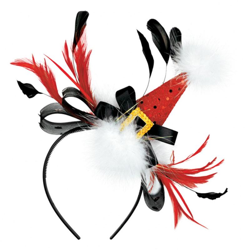 Christmas Fashion Headband with Feathers by Amscan 393223 available here at Karnival Costumes online party shop