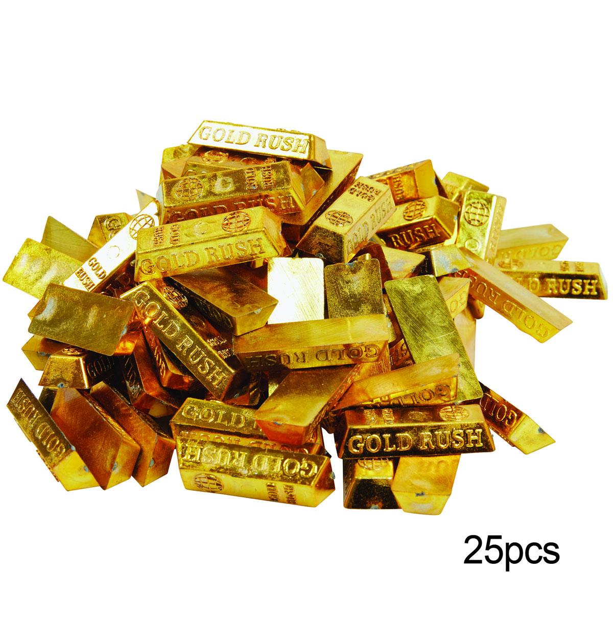 Pack 25 Gold Bars Treasure table sprinkles by Bristol Novelties BA2992 available here at Karnival Costumes online party shop