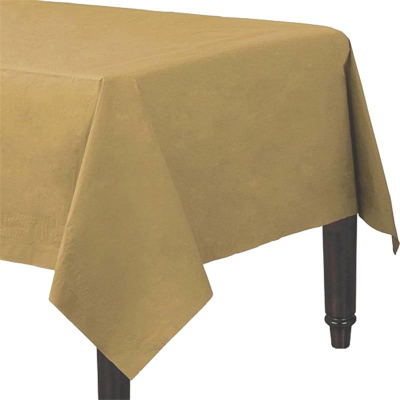 Gold Paper Tablecover measuring 137cm x 274cm by Amscan 57115-19 available here at Karnival Costumes online party shop