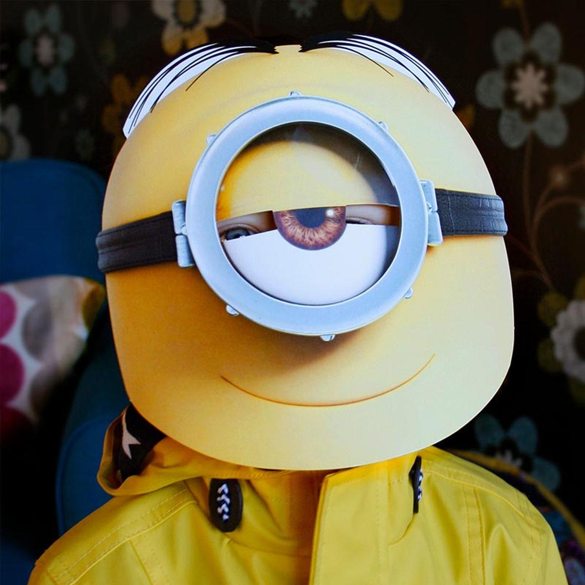 Speak like a pirate day Minion Eye-Matie Mask by Mask-arade MIEYE01 available here at Karnival Costumes online party shop