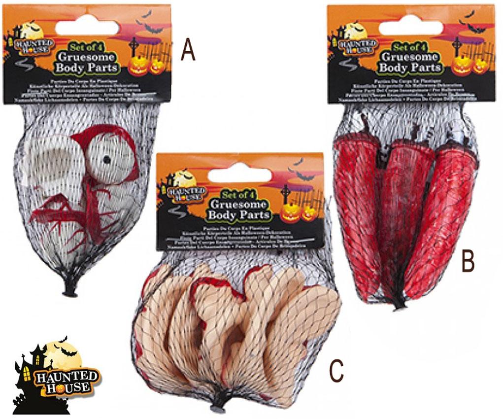 Gruesome Body Parts 4pcs options; Eyes, Ears, Fingers by PMS 977139 available here at Karnival Costumes online party shop